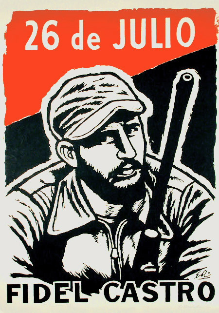 Eladio Rivadulla Martinez, Cuba, 1959, sérigraphie, «la première affiche de la révolution cubaine»