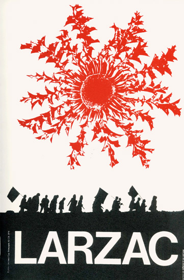 1974, la Cardabelle, fleur symbole du Larzac. Création Atelier de la Buège