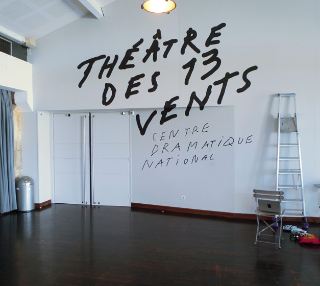Formes Vives, nouvel habillage du hall d'entrée du Théâtre des 13 Vents, centre dramatique national de Montpellier, peinture acrylique, septembre 2018