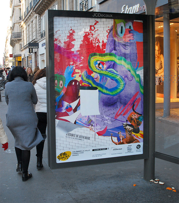 Formes Vives, affiche pour l’exposition «Célébrer la ville», Fête du graphisme 2016, Ville de Paris, 120x176cm, janvier 2016