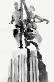 Formes Vives, illustration pour la revue Contretemps n°4 (nouvelle série), éditions Syllepse, 16x24cm, offset 1 ton, quatrième trimestre 2009