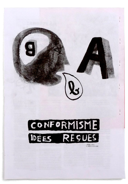 Formes Vives, 4e de couverture du journal du collectif Caracolès, A3, impression duplicopieur, mars 2009