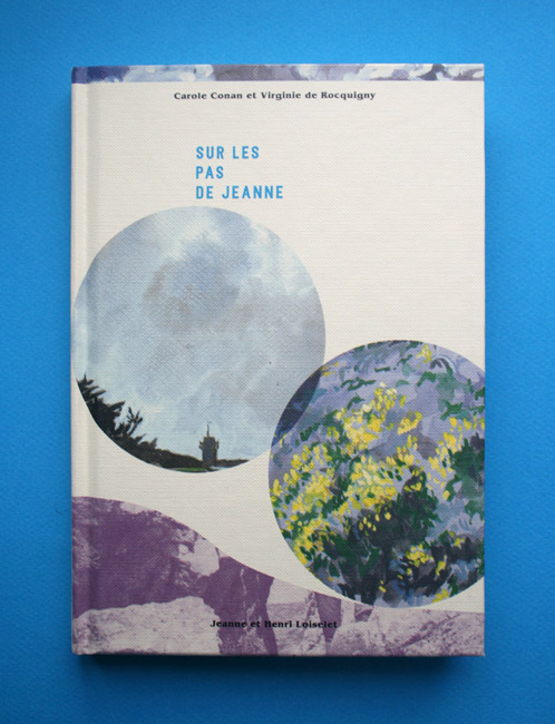 Formes Vives, maquette du livre «Sur les pas de Jeanne», Carole Conan et Virginie de Rocquigny, 14x20cm, offset quadri et 1 ton,
