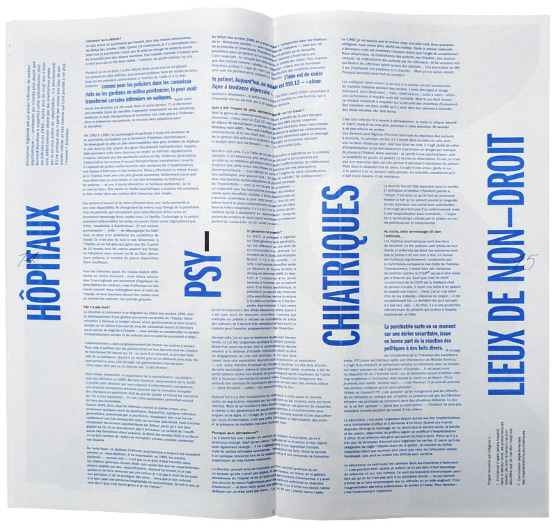 Formes Vives et Thibaud Meltz, double page centrale du journal Article11 n°3, 24x44cm (plié), offset rotative 2 tons, mars 2011