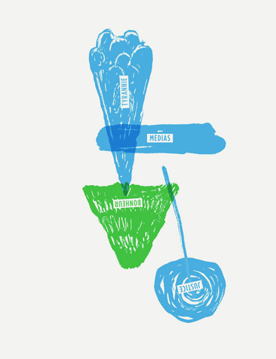 Formes Vives, posters politiques, Chantier (projet de fin d’étude), Ensad, 45x60cm, sérigraphie 3 tons, juin 2009
