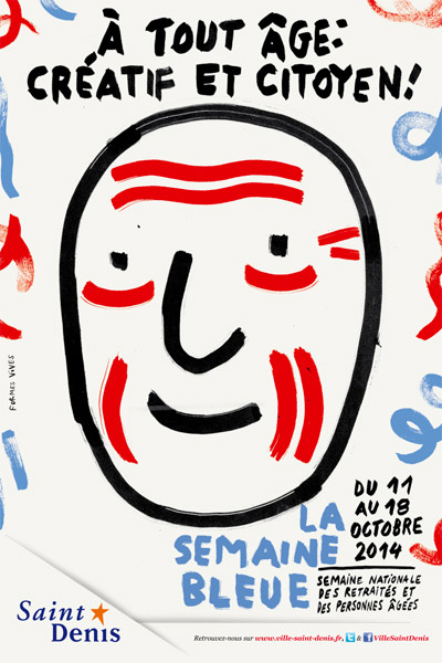 Formes Vives, affiche pour la Semaine Bleue, ville de Saint-Denis, 40x60cm, offset quadri, septembre 2014