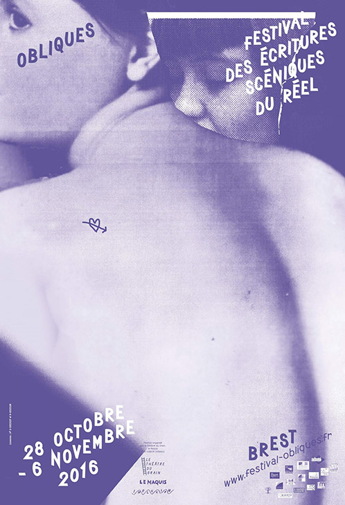 Formes Vives, affiche pour le festival Obliques, Théâtre du Grain, sérigraphie 1 ton, imprimerie Lézard Graphique, 60 exemplaires, octobre 2016