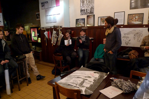 Formes Vives, workshop de trois jours à Recyclart, Bruxelles, avec des étudiants de l’école de La Cambre, novembre 2010